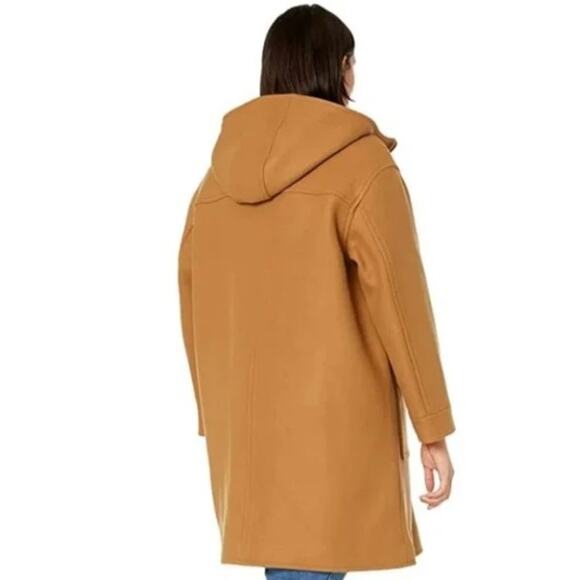 Madewell Lynnford Coat Hooded Wool Blend Winter Classic Trench Camel Plus 3X - Picture 2 of 16
